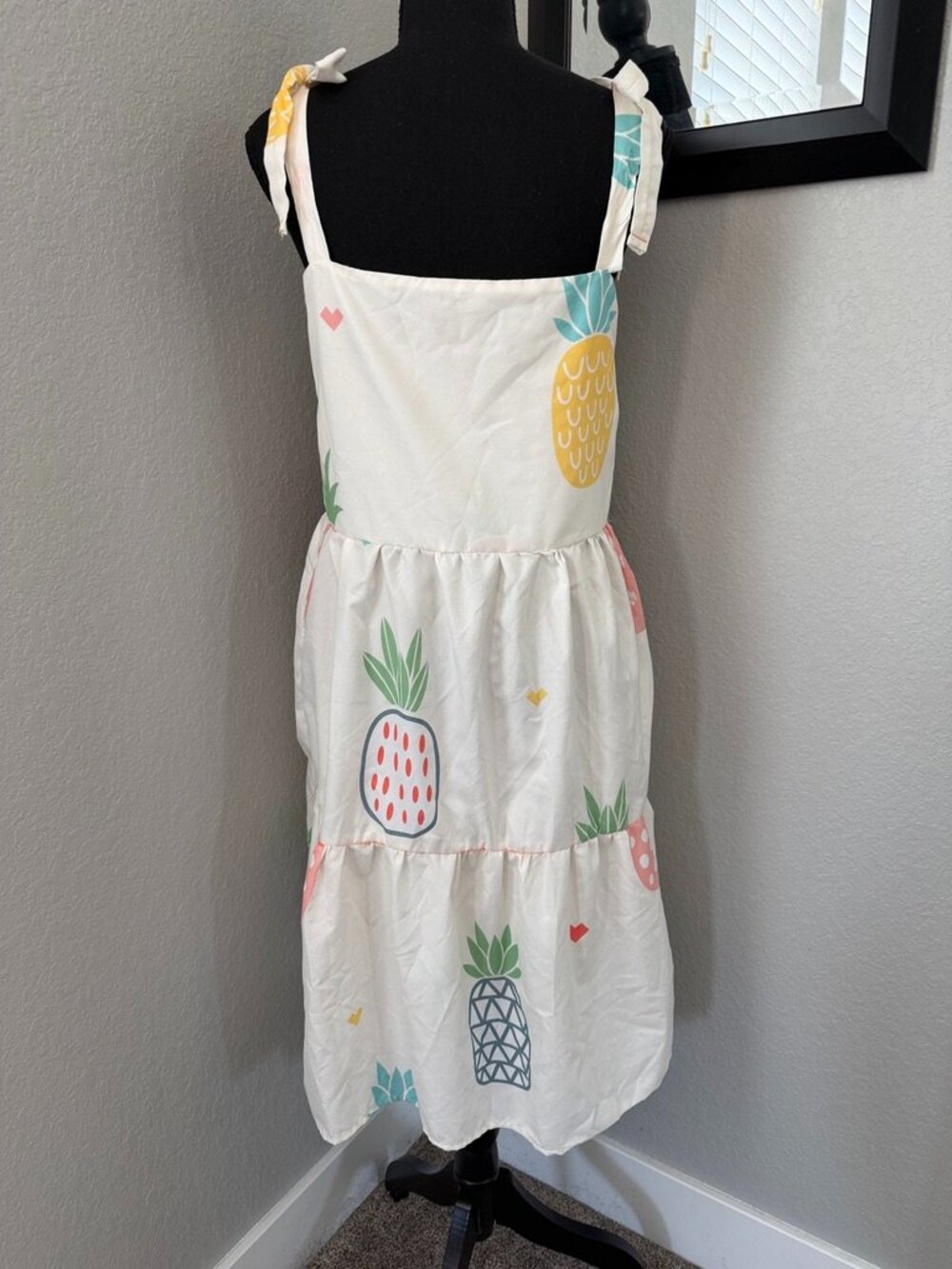 Vintage HANDMADE Pineapple Tiered Midi Sundress Small - Picture 6 of 12
